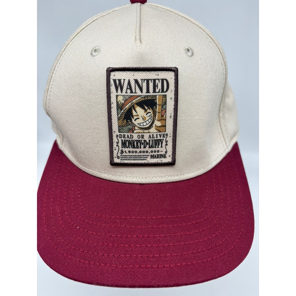 ONE PIECE Monkey D. Luffy Wanted Poster Cap Maroon Brim